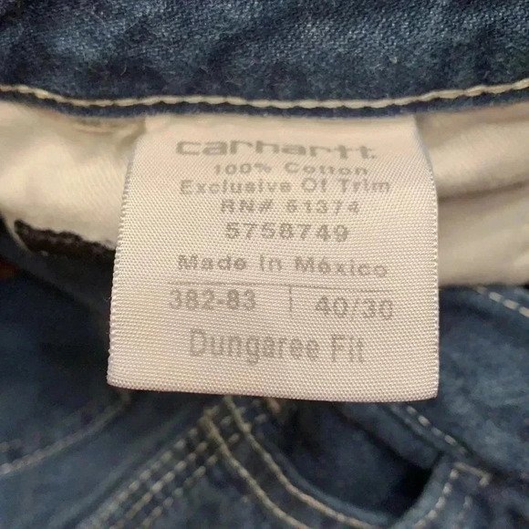 Carhartt Jeans Men’s 40/30 Dungaree Fit Carpenter Jeans - Picture 4 of 8